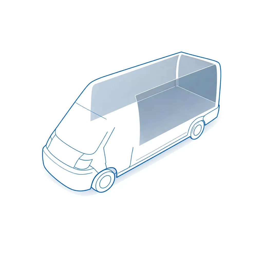 Wandverkleidung Holz grau lackiert 4 mm für Ford Transit Custom V710 L1H1 3100 SD2 (tailgate) FWD H1 Both sides Schiebetüren beidseitig, Heckklappe