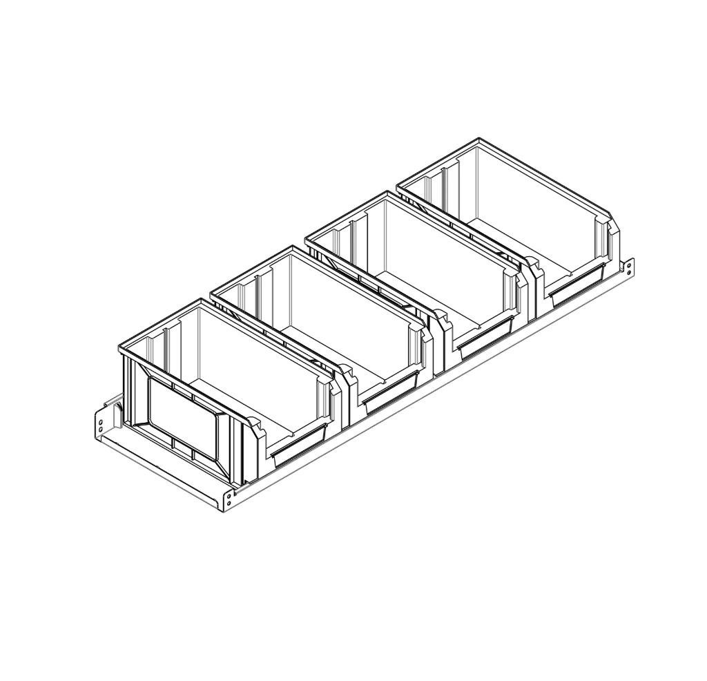 ABSCHLUSSREGAL MIT 3 BEHÄLTERN ART.K3 GELB 507X140X260